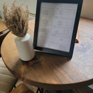 menu showcase well lit area with flower pot